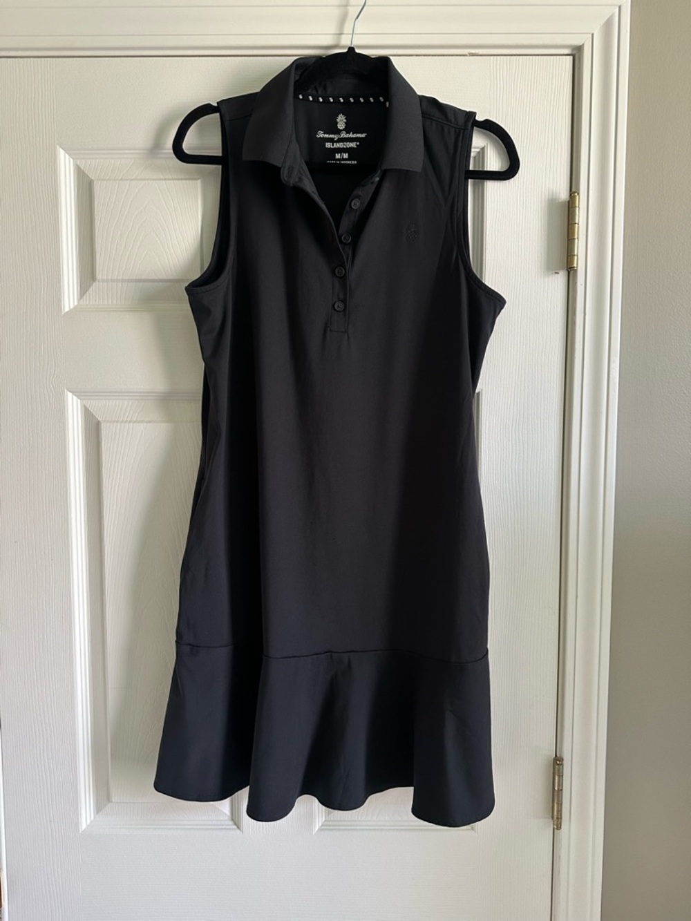 Tommy Bahama Island Zone Sleeveless Black Polo Athletic Dress Medium